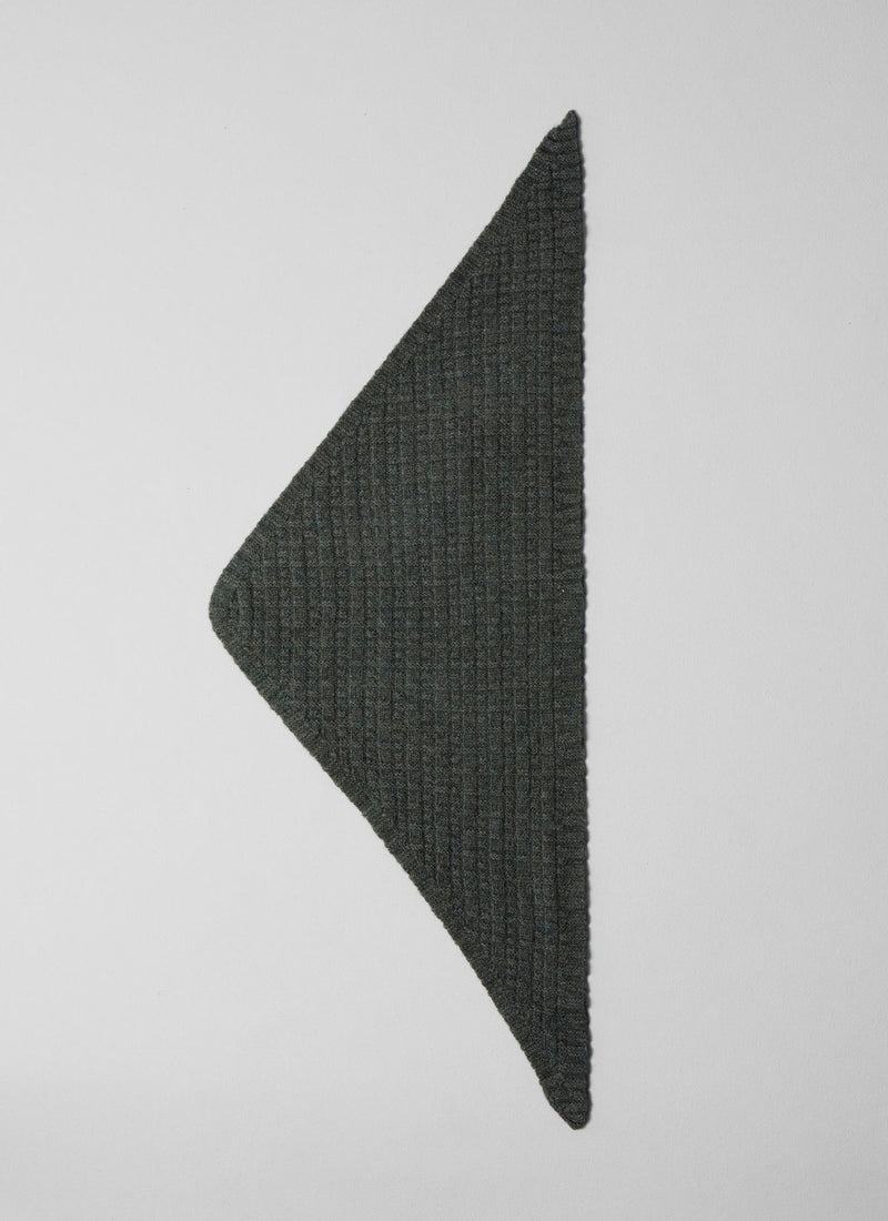 Grid Stitch Knitted Wool Bandana | Seaweed