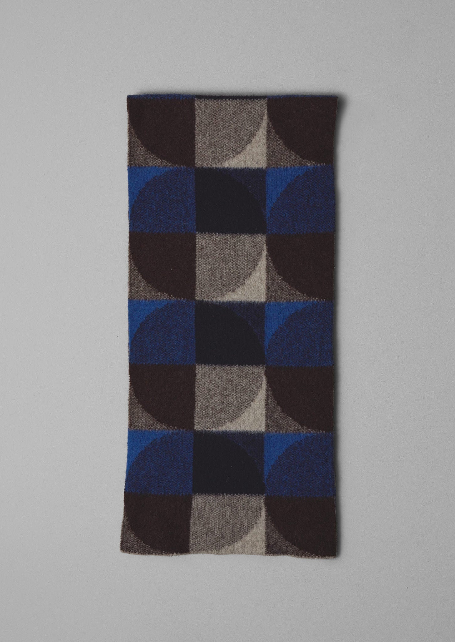 Colour Block Wool Scarf | Charcoal Multi