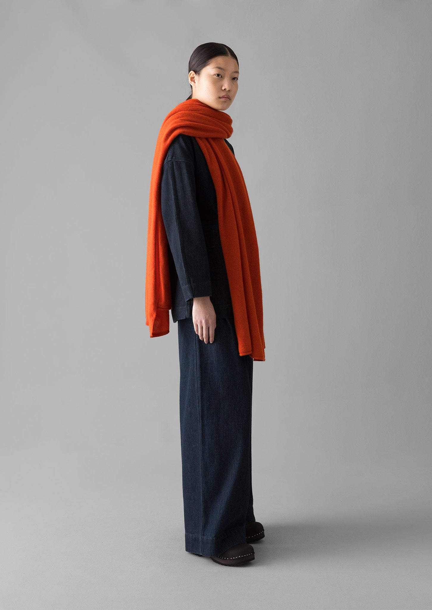 Cashmere Wool Wrap Scarf | Pumpkin