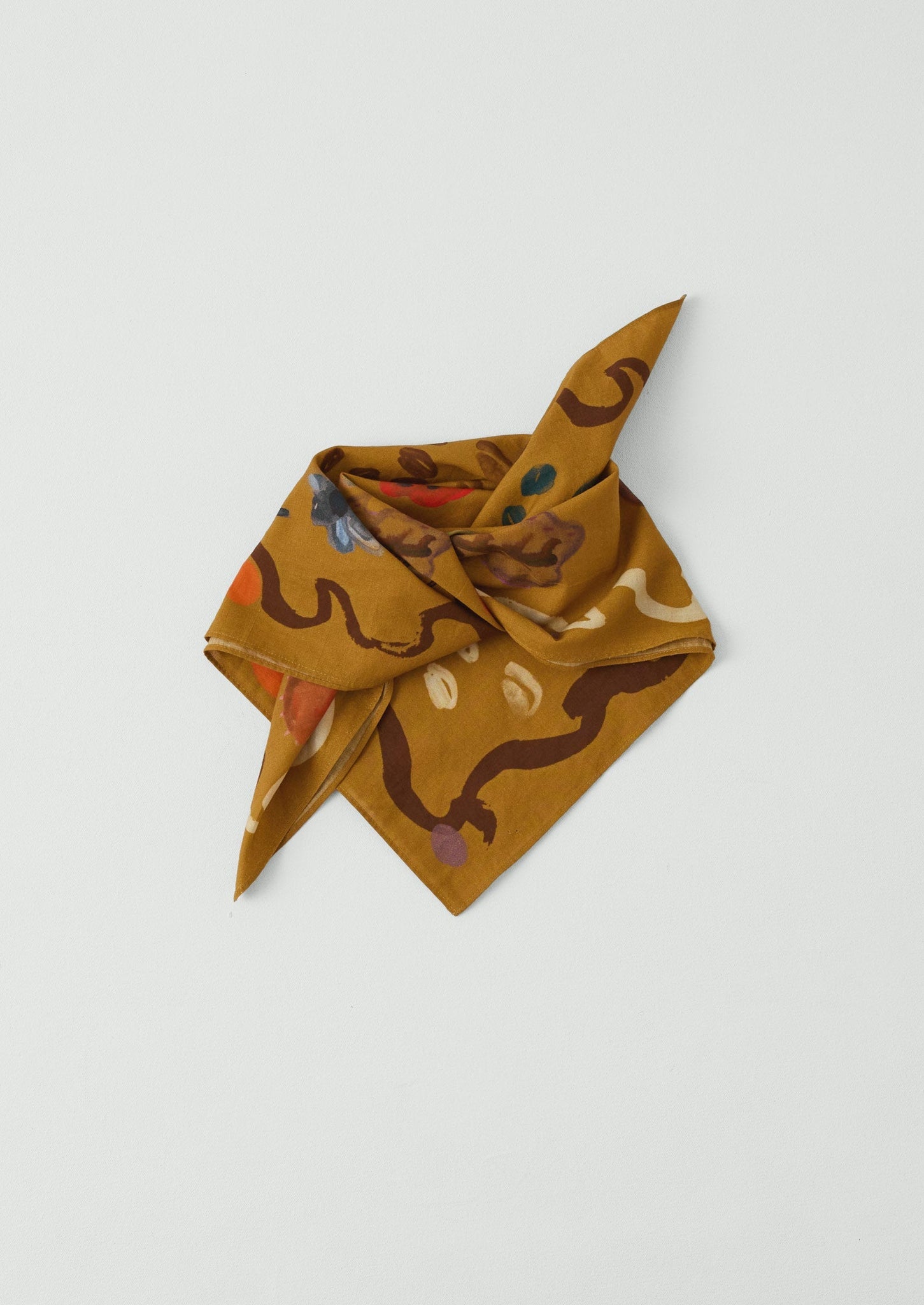 Archivist Floral Print Cotton Bandana | Cinnamon | TOAST
