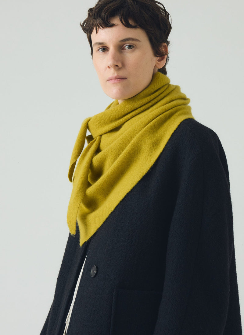 Wool Cashmere Large Bandana | Yellow Moss