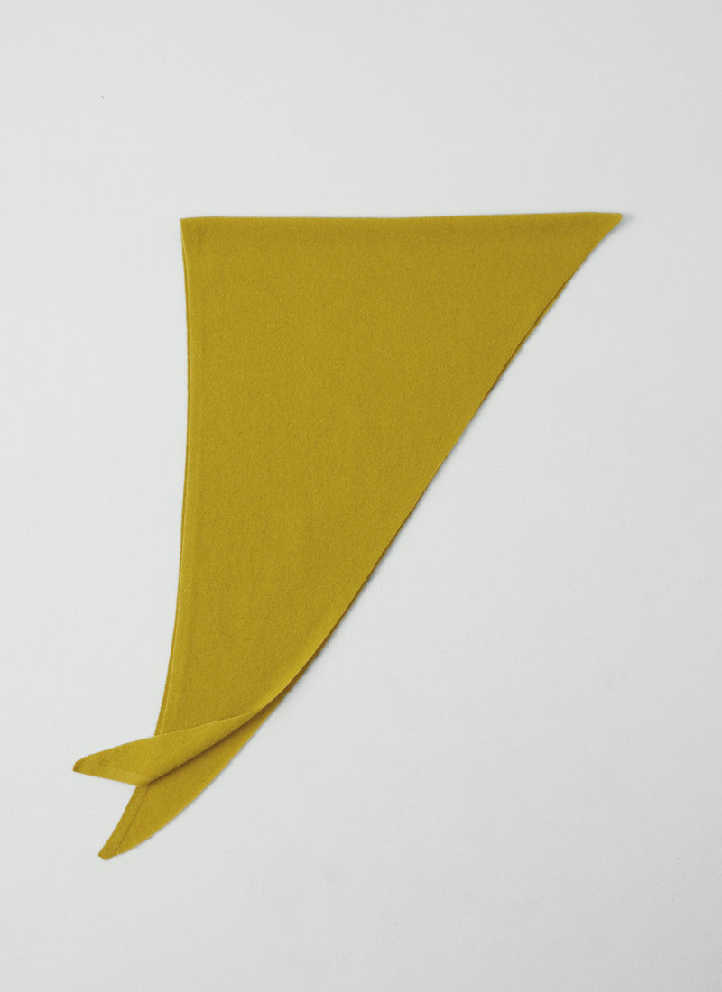 Wool Cashmere Large Bandana | Yellow Moss