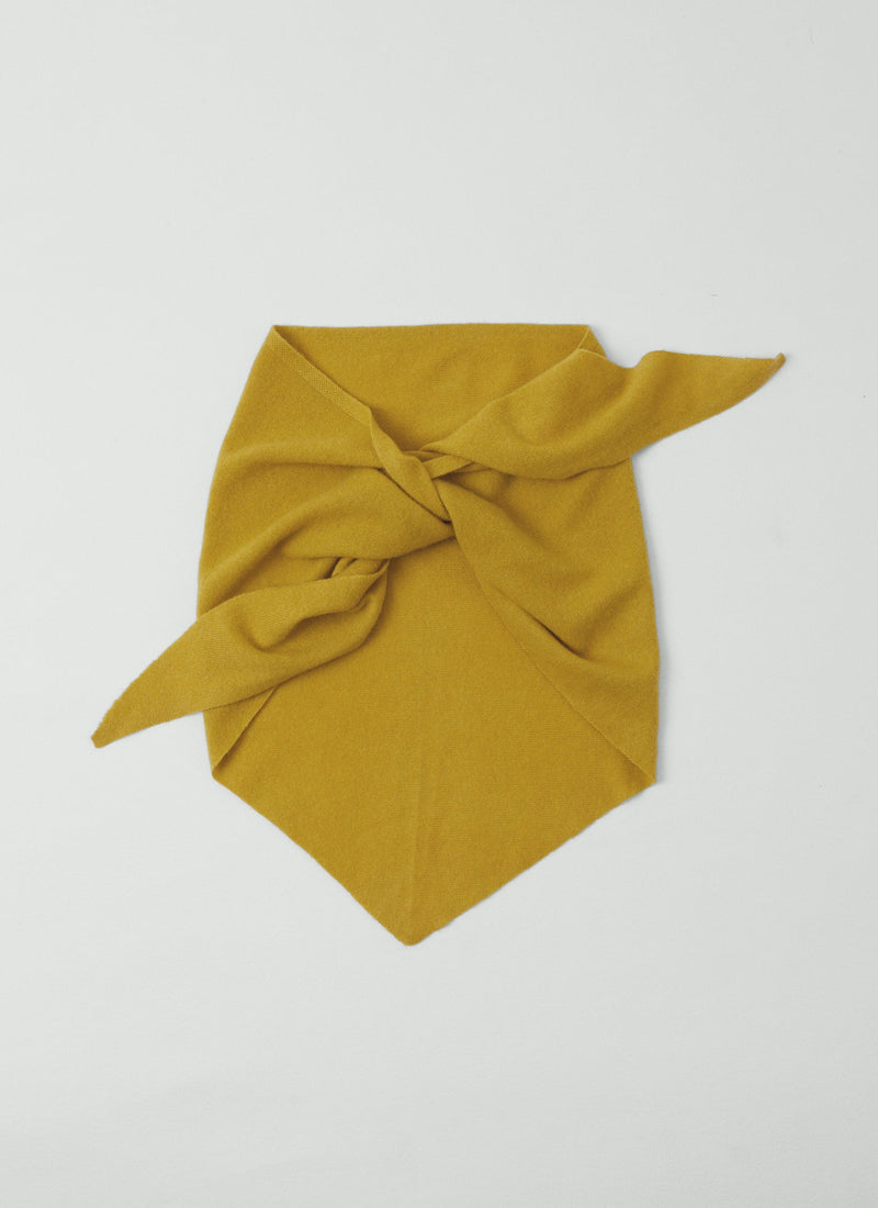 Wool Cashmere Large Bandana | Yellow Moss