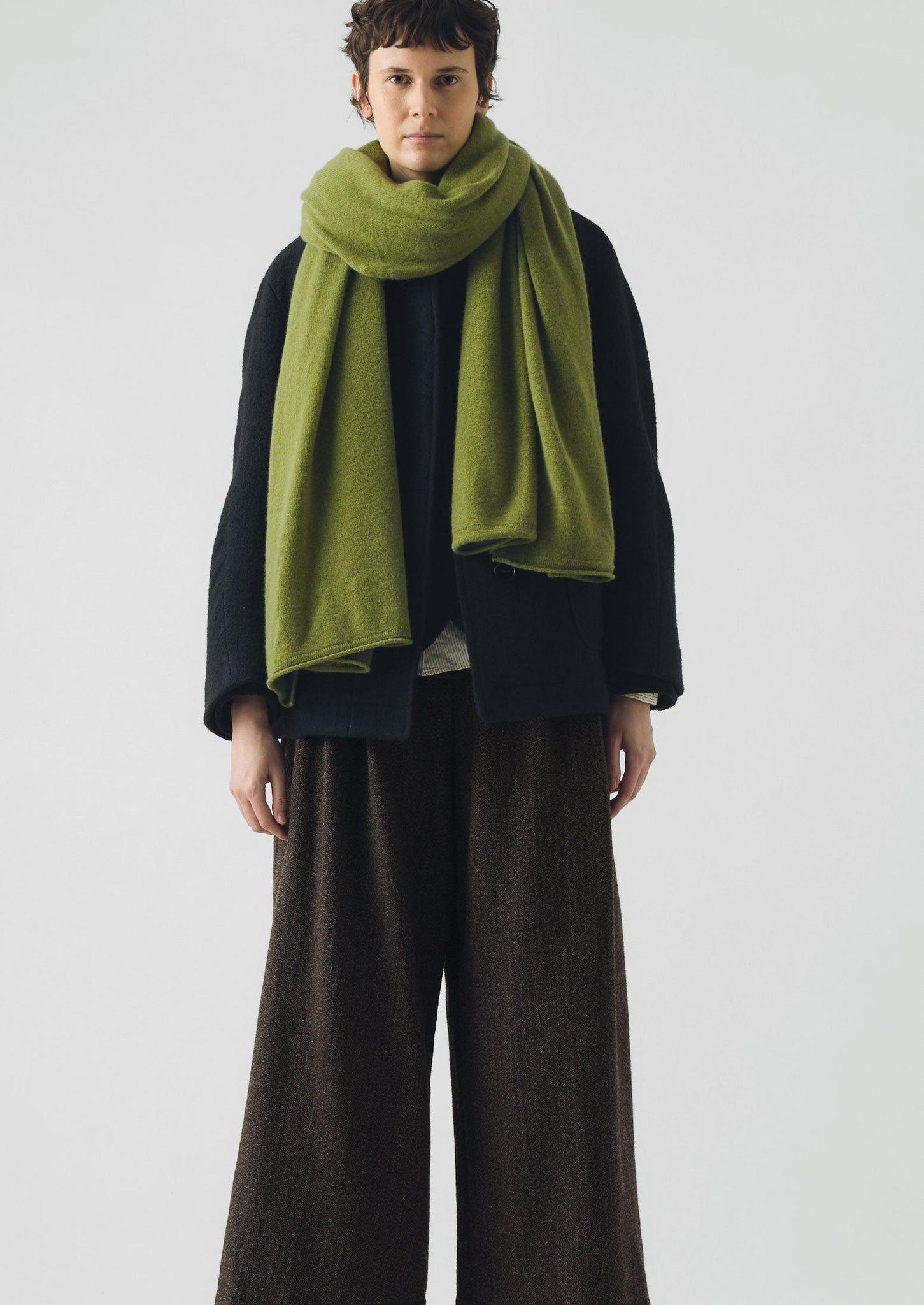 Cashmere Wool Wrap Scarf | Soft Green