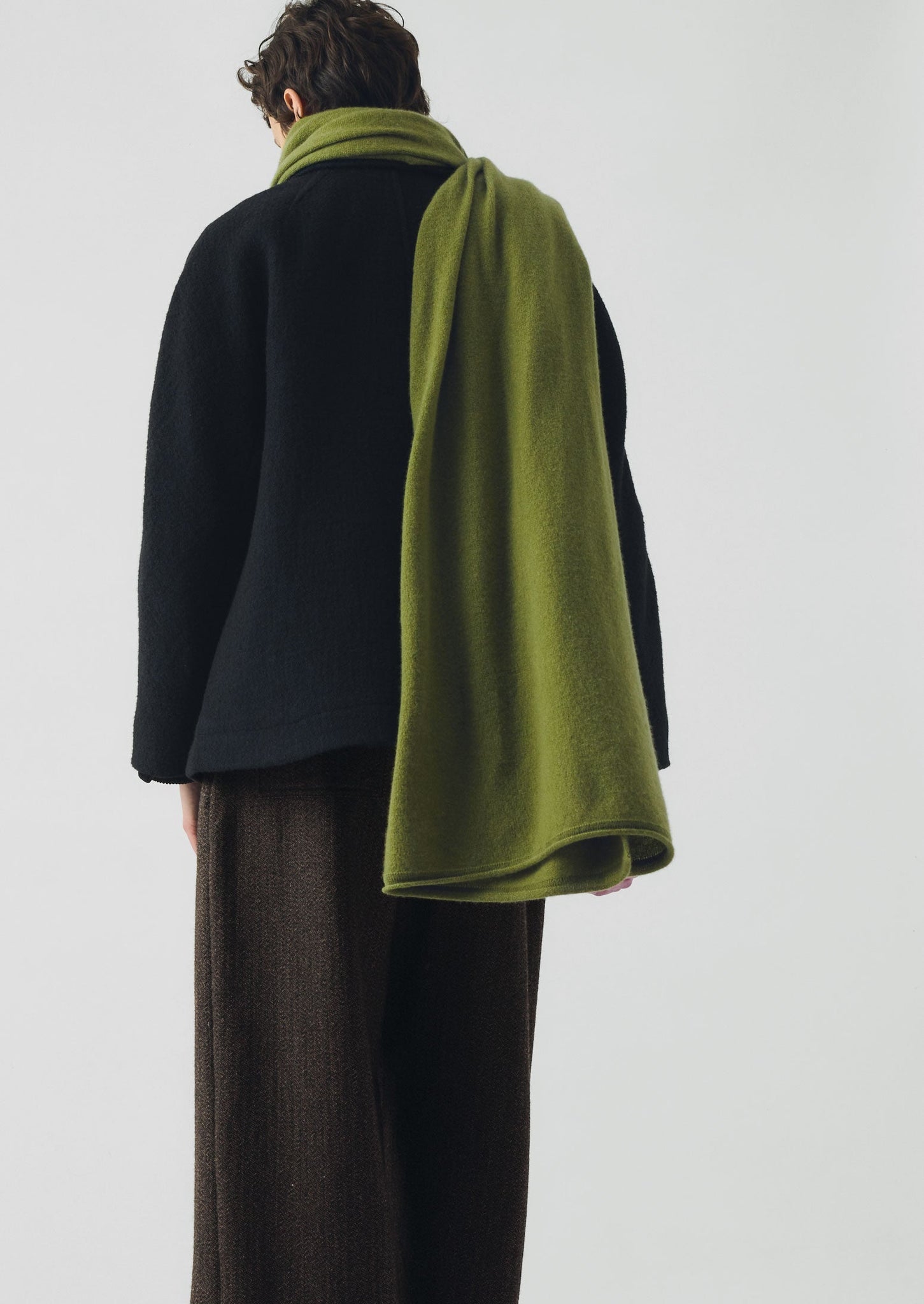 Cashmere Wool Wrap Scarf | Soft Green