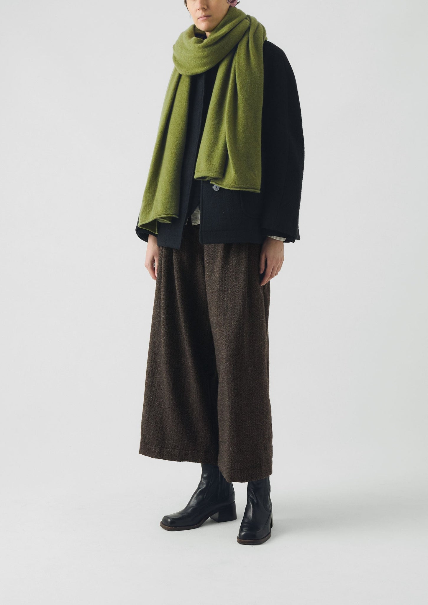 Cashmere Wool Wrap Scarf | Soft Green