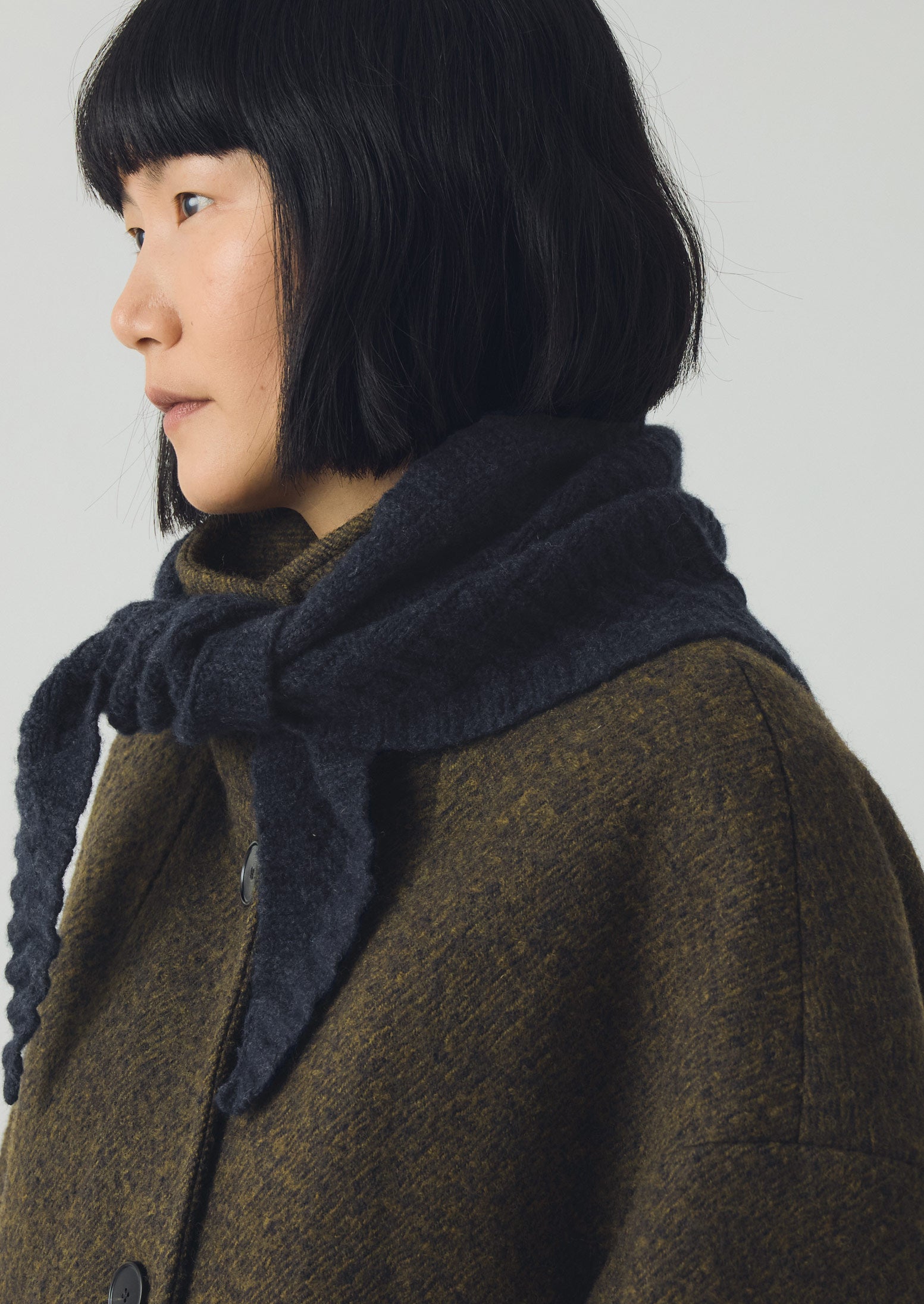 Knitted Wool Bandana | Indigo Melange | TOAST
