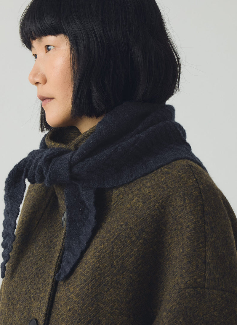 Knitted Wool Bandana | Indigo Melange