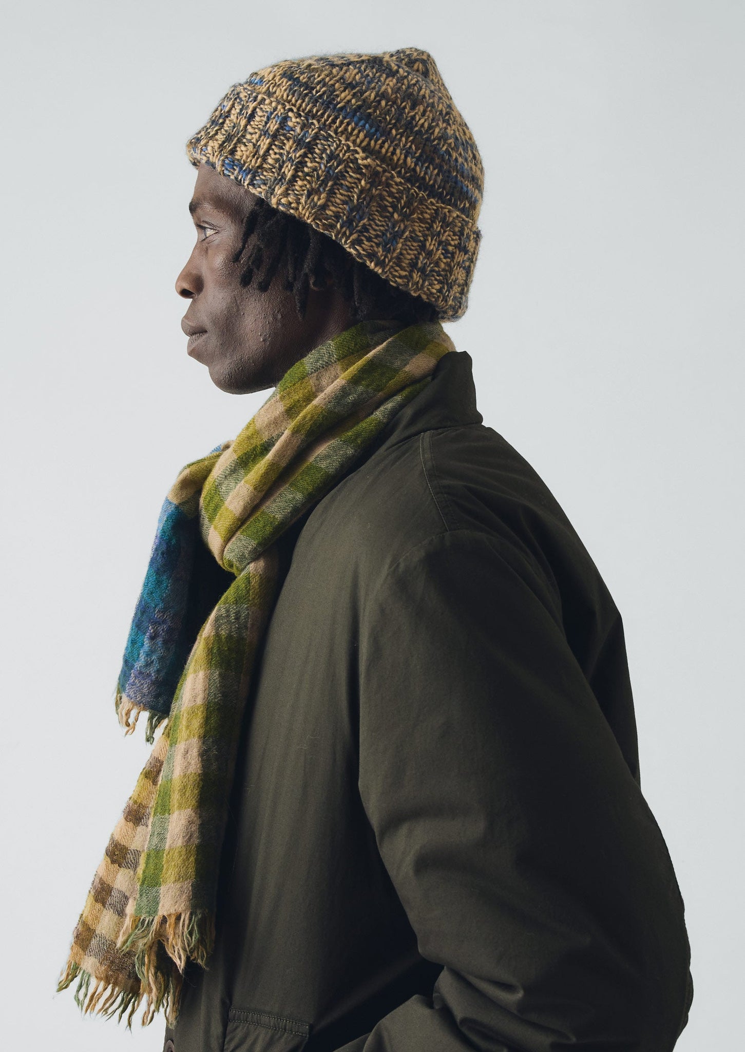 Dyad Knot Gingham Handwoven Scarf | Croft Green