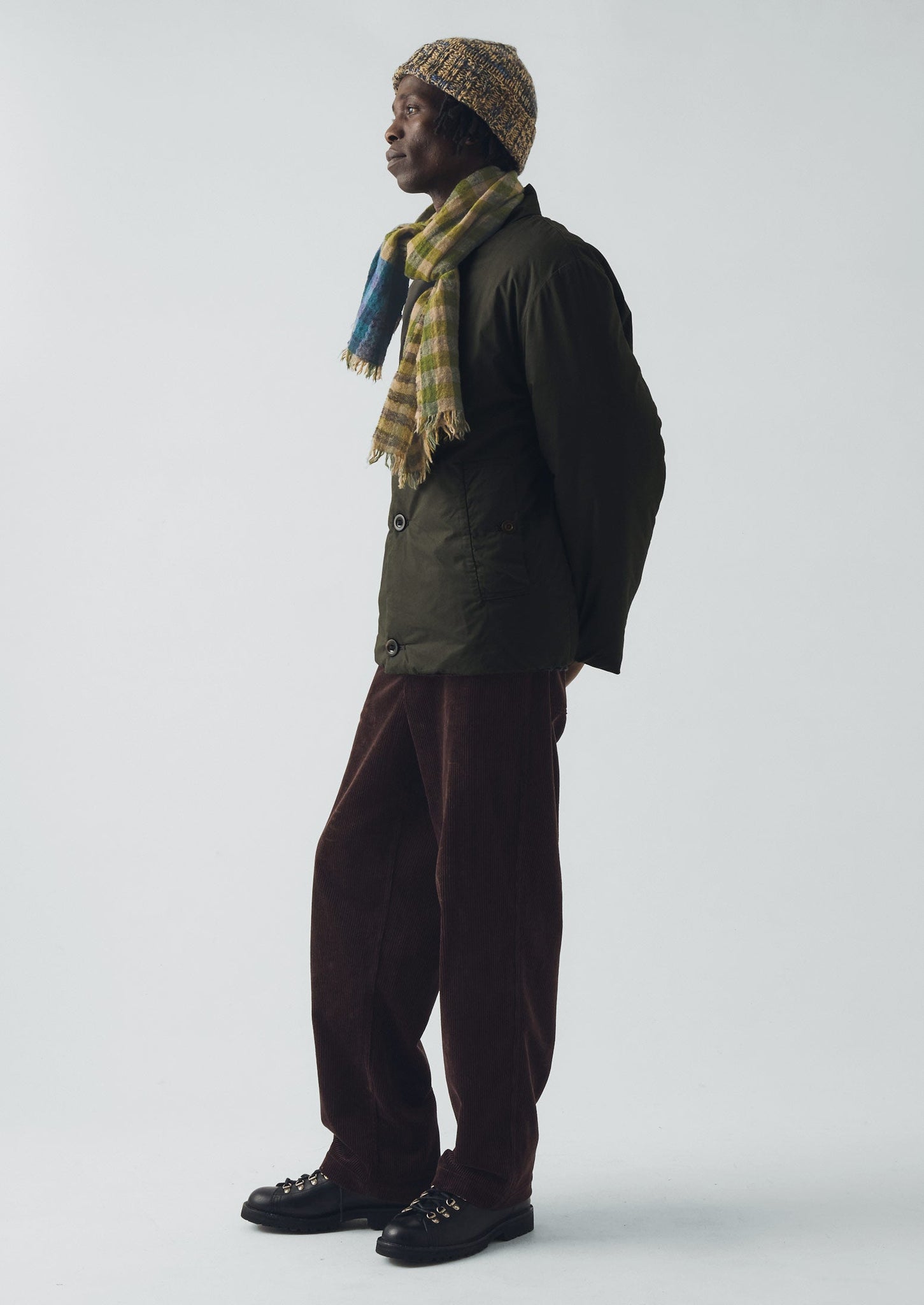 Dyad Knot Gingham Handwoven Scarf | Croft Green