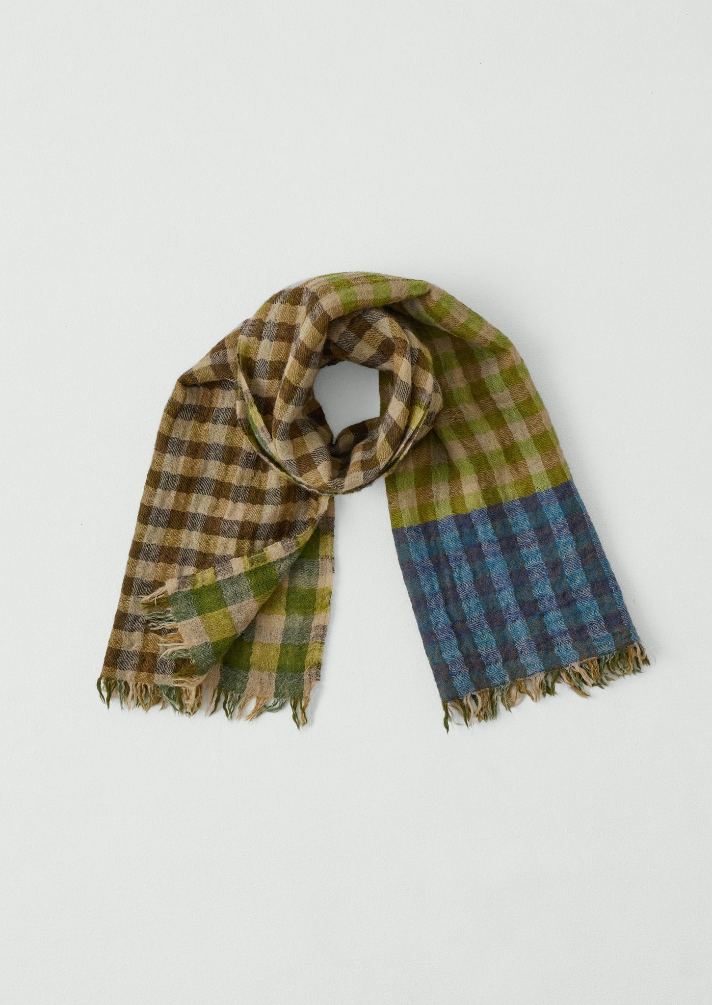 Dyad Knot Gingham Handwoven Scarf | Croft Green
