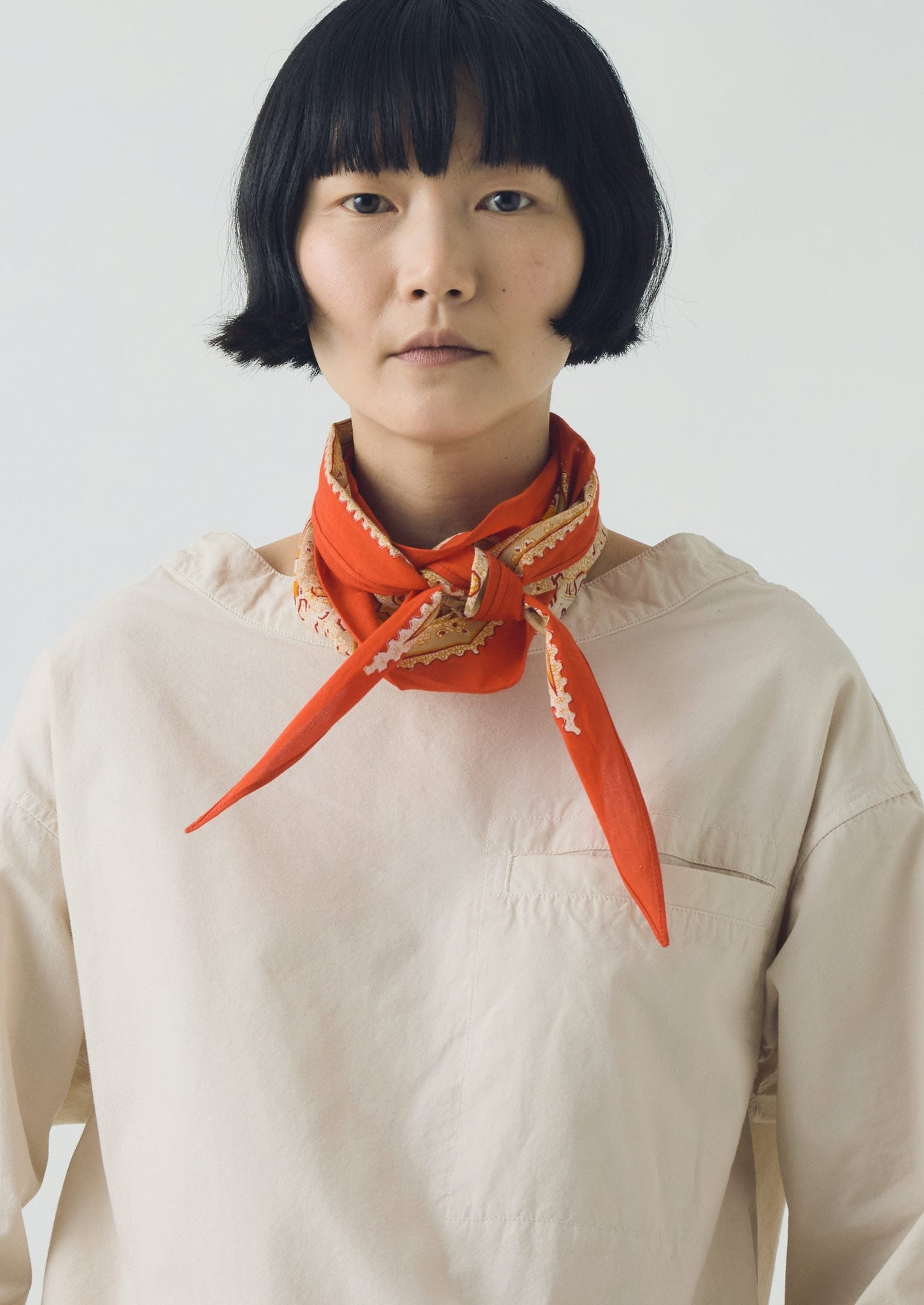 Paisley Print Cotton Bandana | Nasturtium