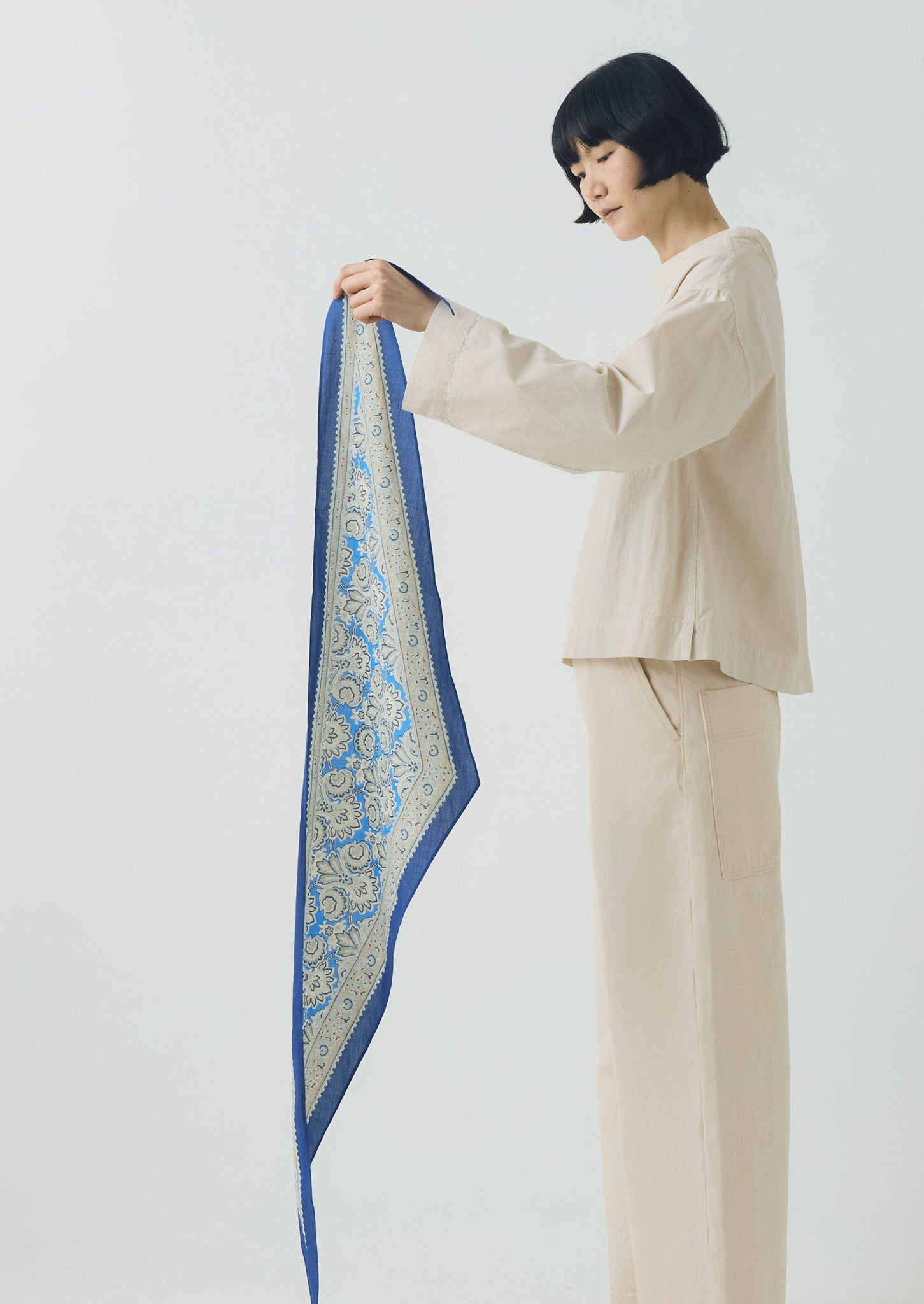 Paisley Print Cotton Bandana | Ink Blue