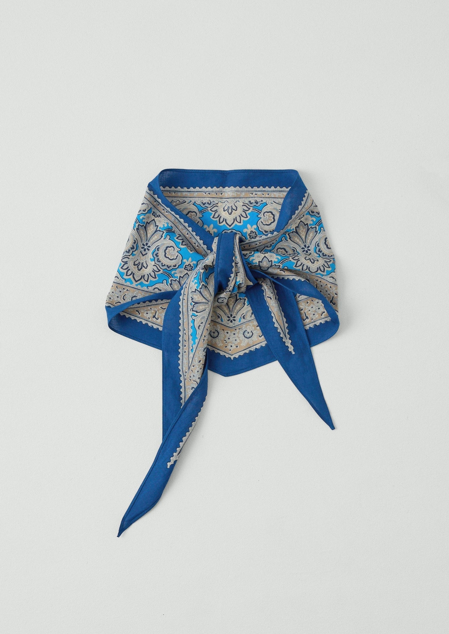 Paisley Print Cotton Bandana | Ink Blue