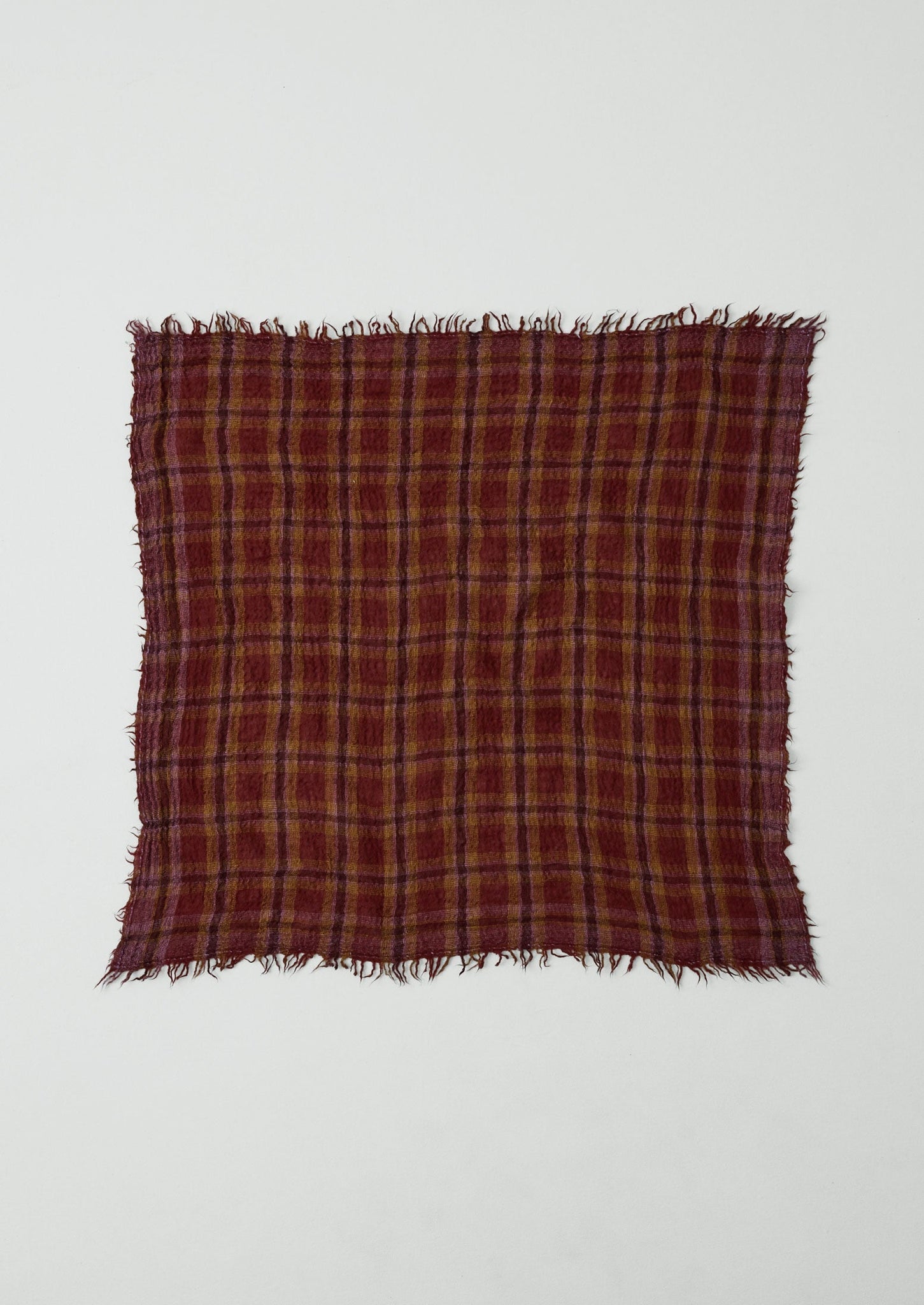 Reading Check Boiled Wool Scarf | Brick Red