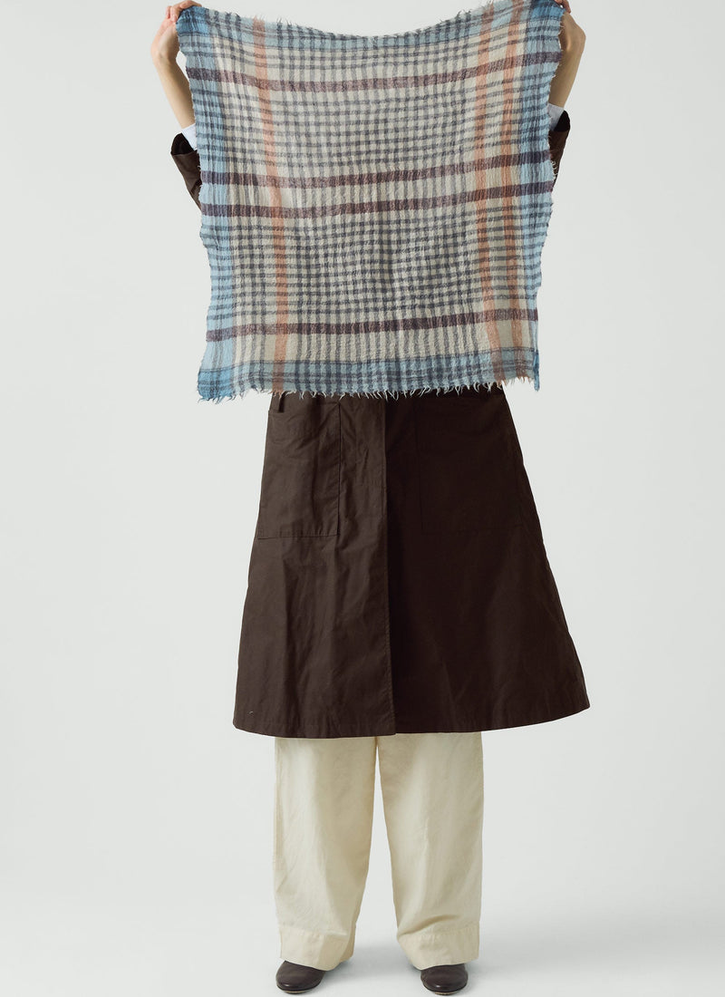 Pantry Check Boiled Wool Scarf | Pale Stone