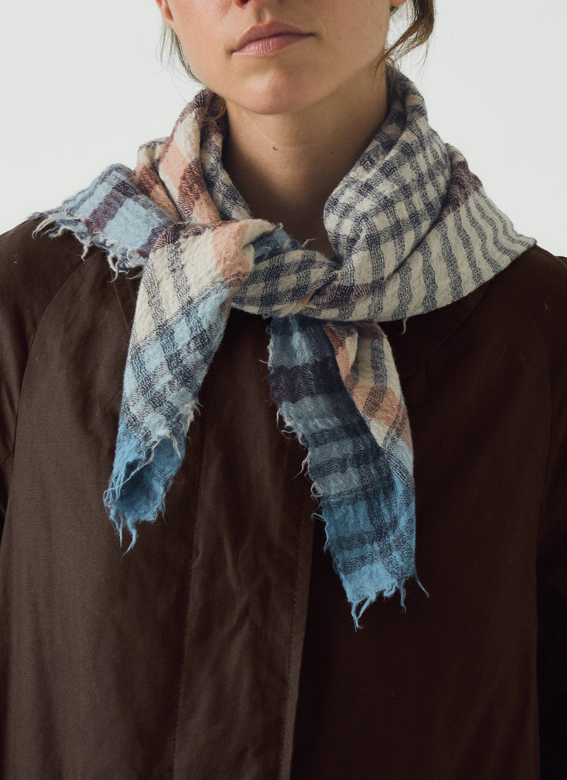 Pantry Check Boiled Wool Scarf | Pale Stone