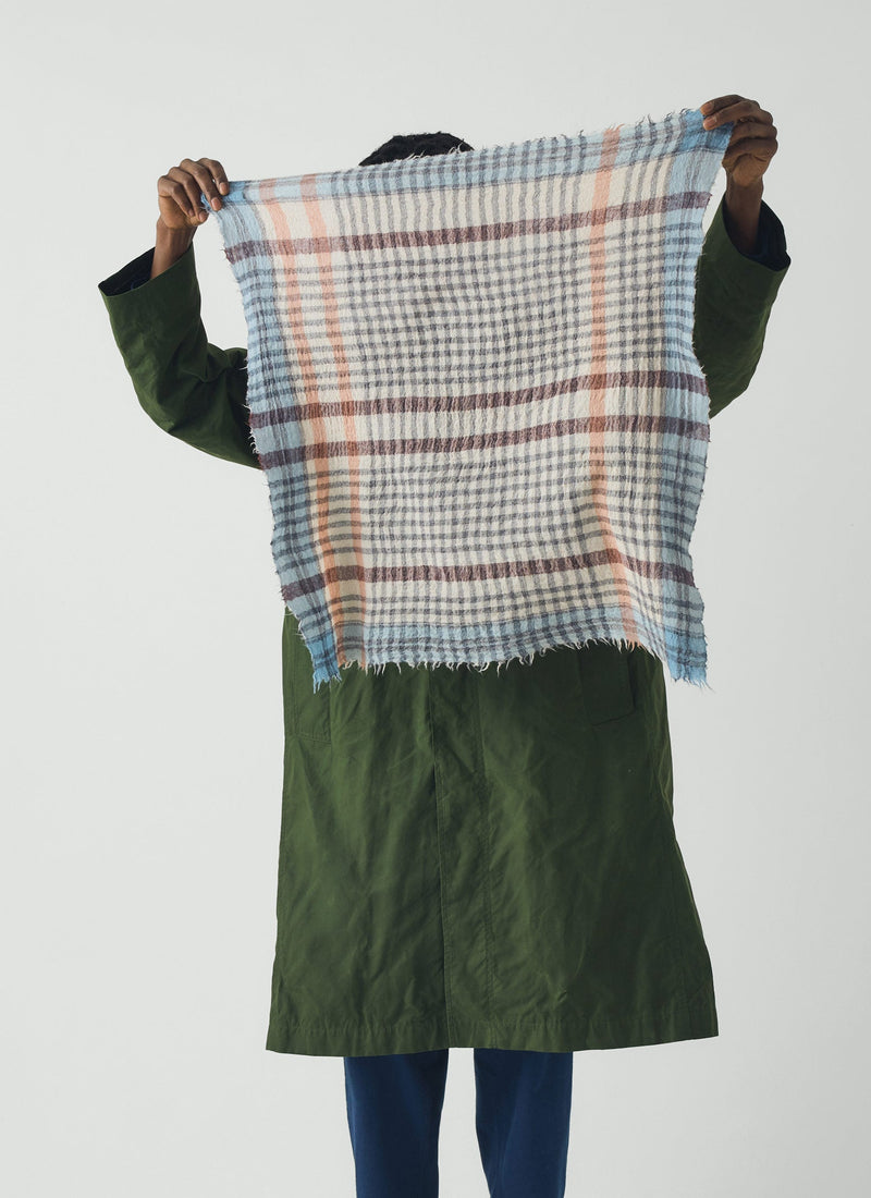 Pantry Check Boiled Wool Scarf | Pale Stone