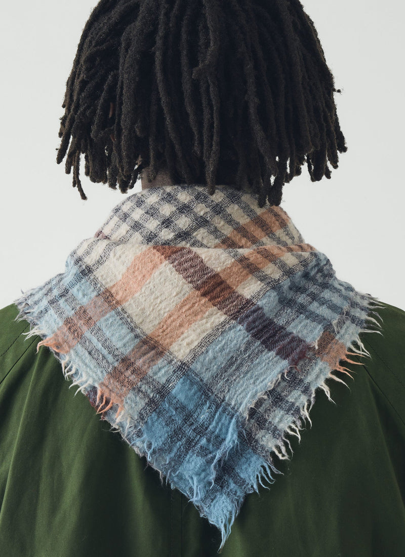 Pantry Check Boiled Wool Scarf | Pale Stone