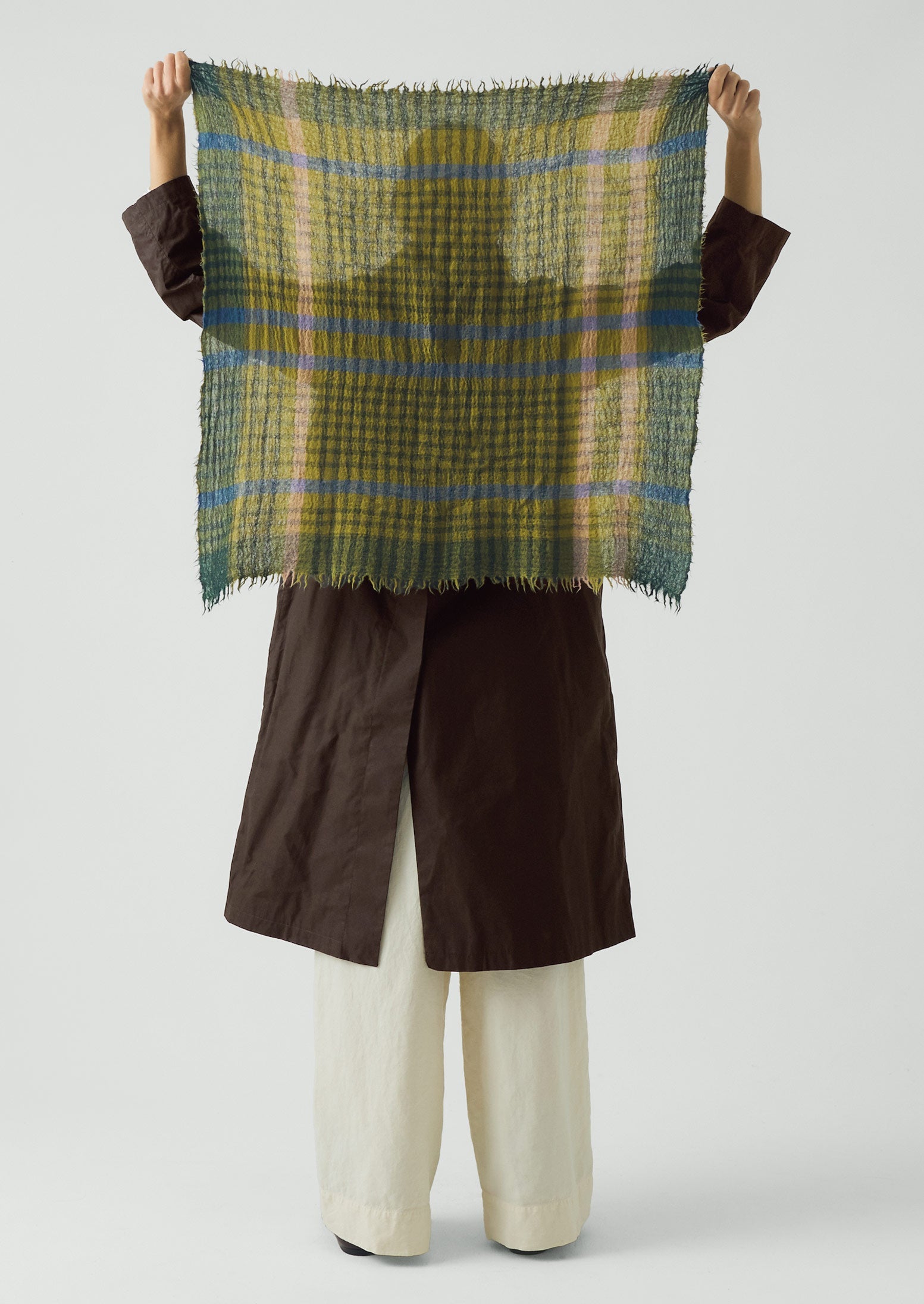Pantry Check Boiled Wool Scarf | Olive | TOAST