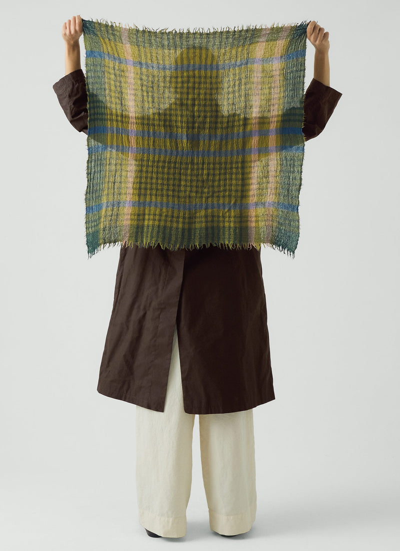 Pantry Check Boiled Wool Scarf | Olive