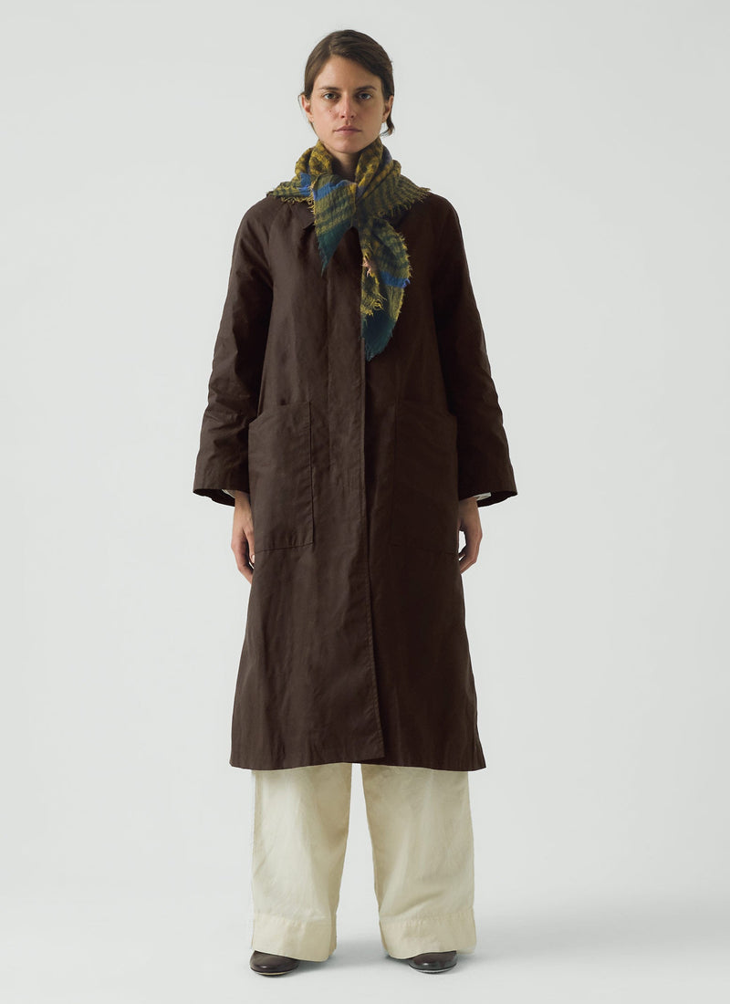 Pantry Check Boiled Wool Scarf | Olive