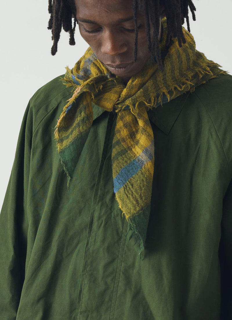 Pantry Check Boiled Wool Scarf | Olive