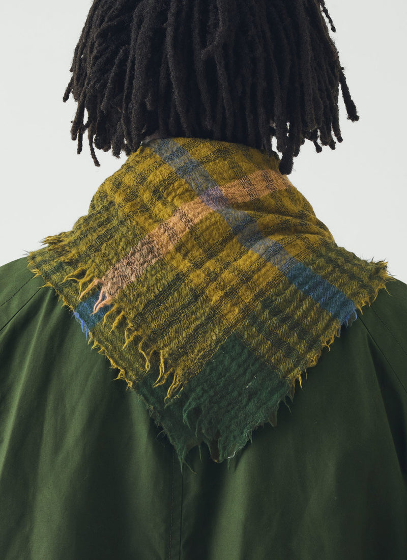 Pantry Check Boiled Wool Scarf | Olive