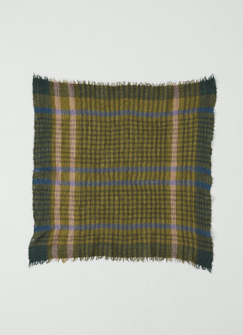 Pantry Check Boiled Wool Scarf | Olive