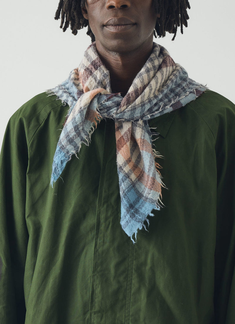 Pantry Check Boiled Wool Scarf | Pale Stone