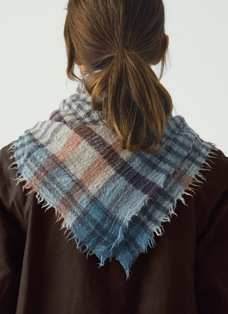 Pantry Check Boiled Wool Scarf | Pale Stone