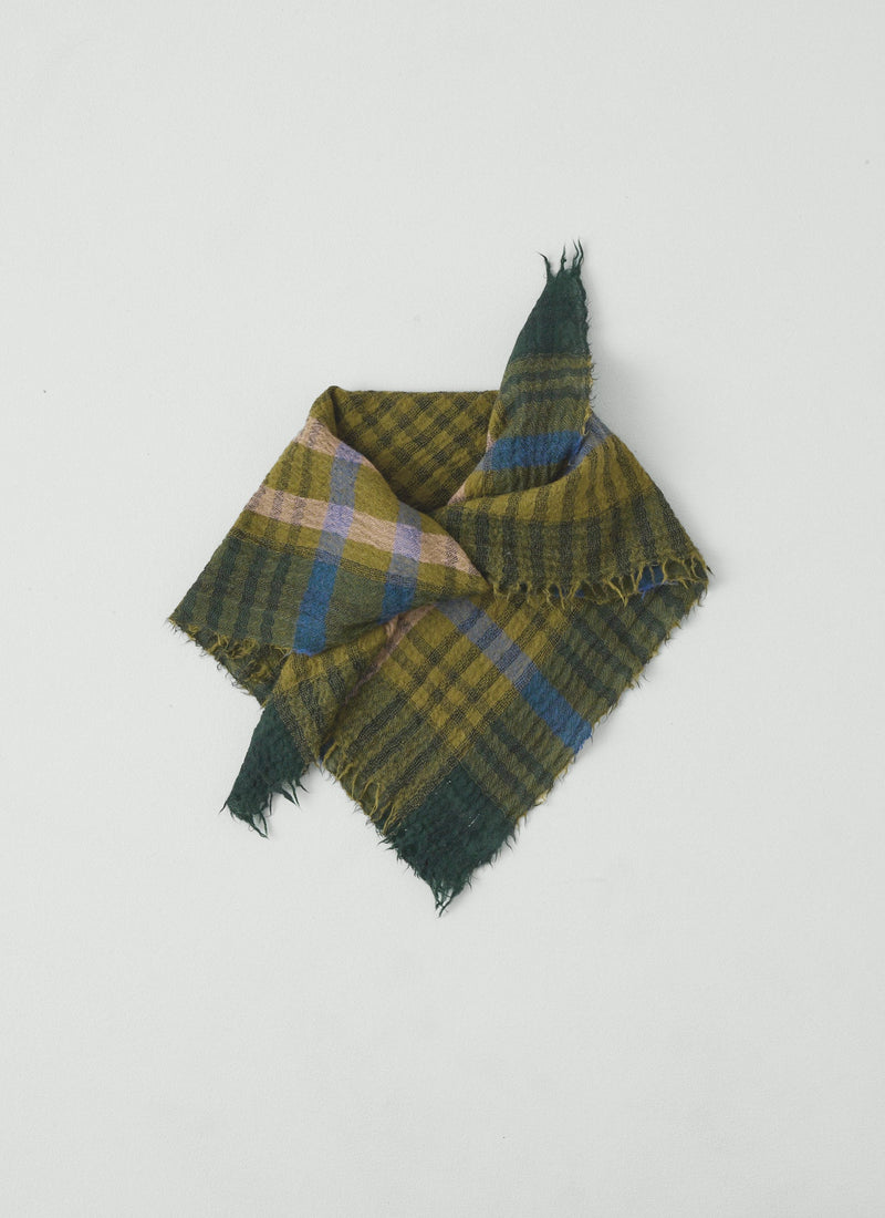Pantry Check Boiled Wool Scarf | Olive