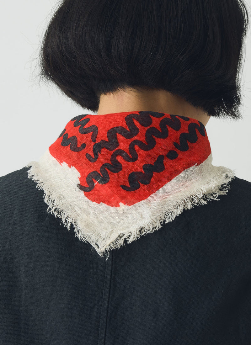 Market Fish Linen Bandana | Poppy