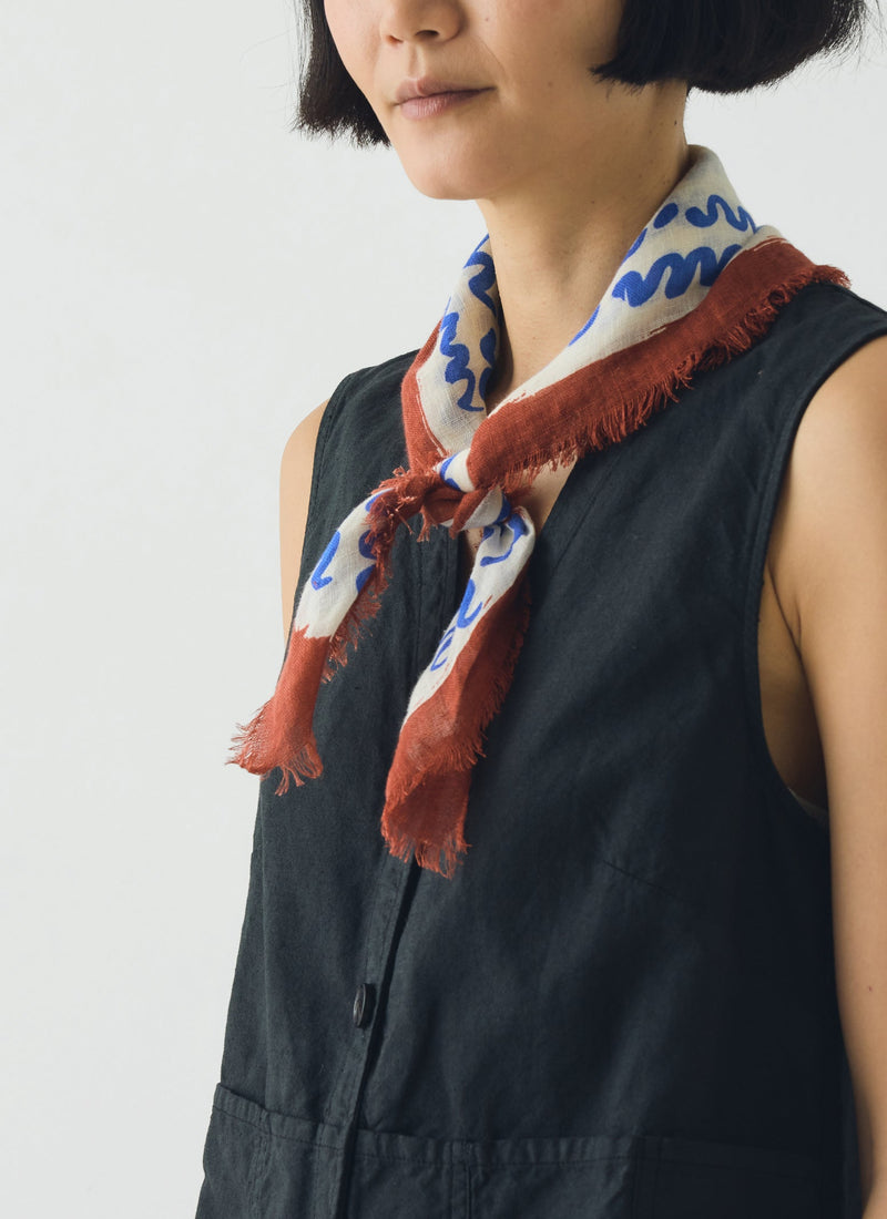 Market Fish Linen Bandana | Ecru