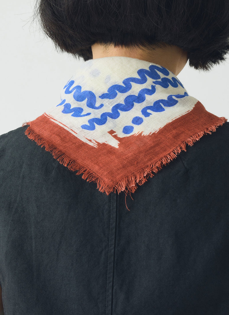 Market Fish Linen Bandana | Ecru