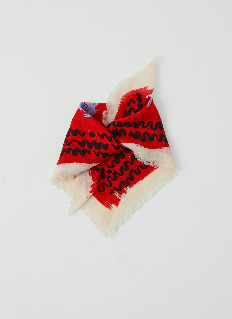 Market Fish Linen Bandana | Poppy
