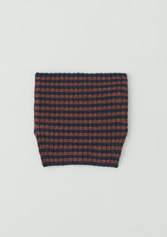 Striped Wool Cashmere Snood | Navy/Pecan | TOAST