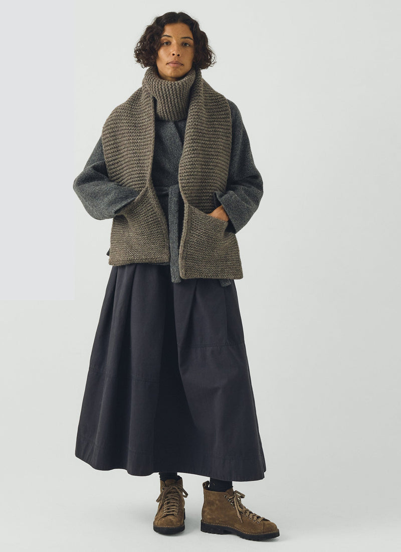 Pocket Bluefaced Leicester Wool Scarf | Stone