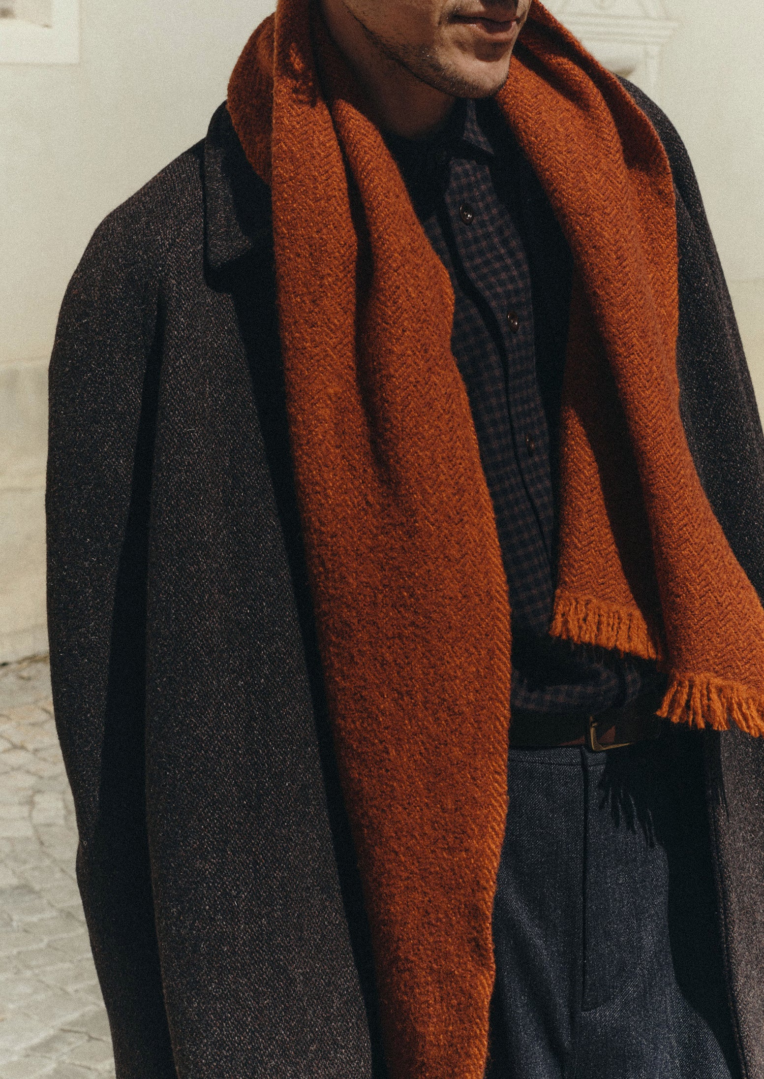 Chevron Wool Cashmere Scarf | Spice | TOAST