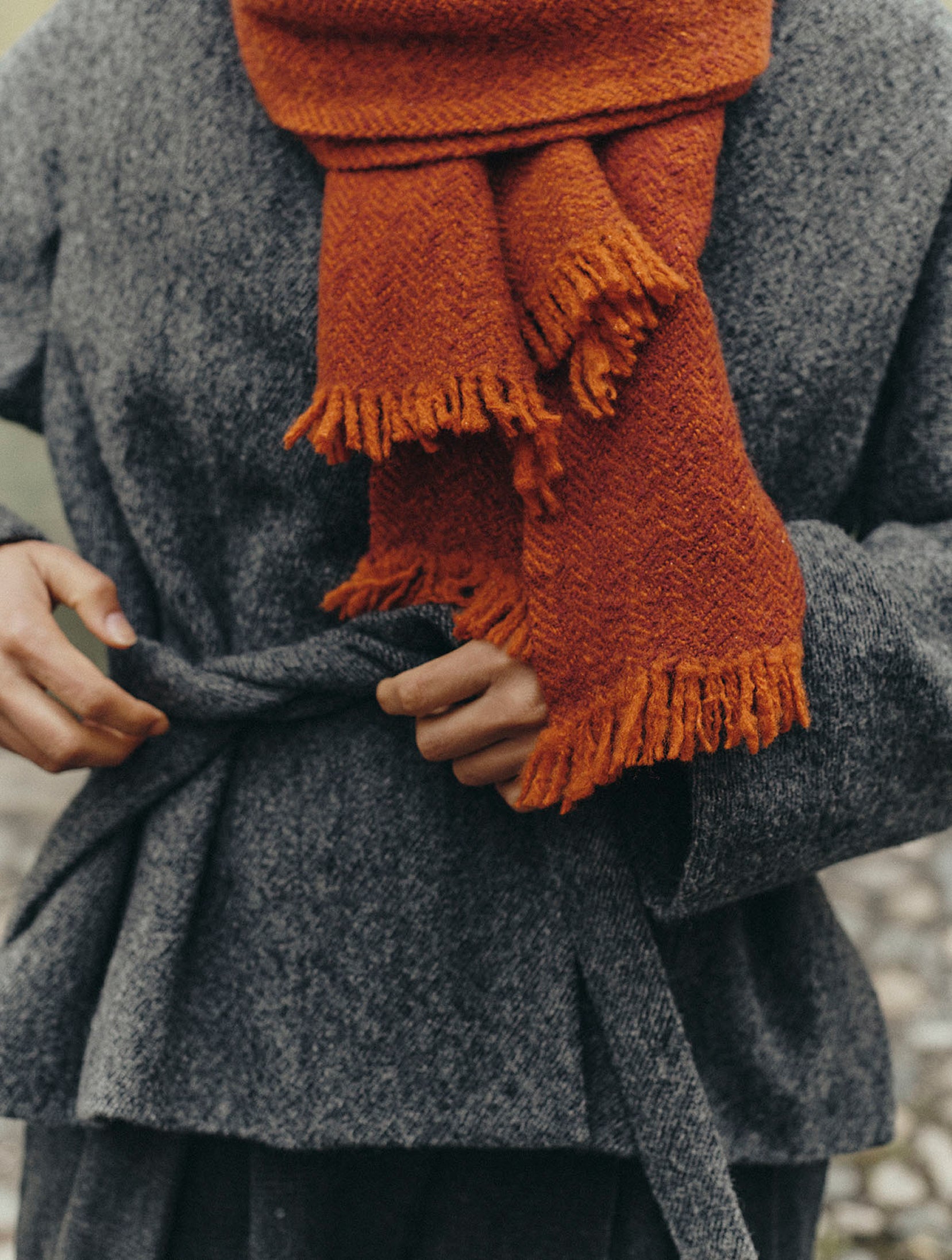 Chevron Wool Cashmere Scarf | Spice | TOAST