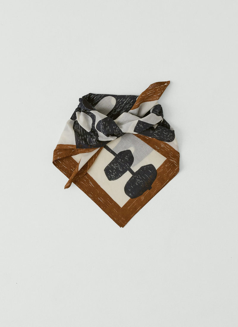Totem Print Cotton Bandana | Slate