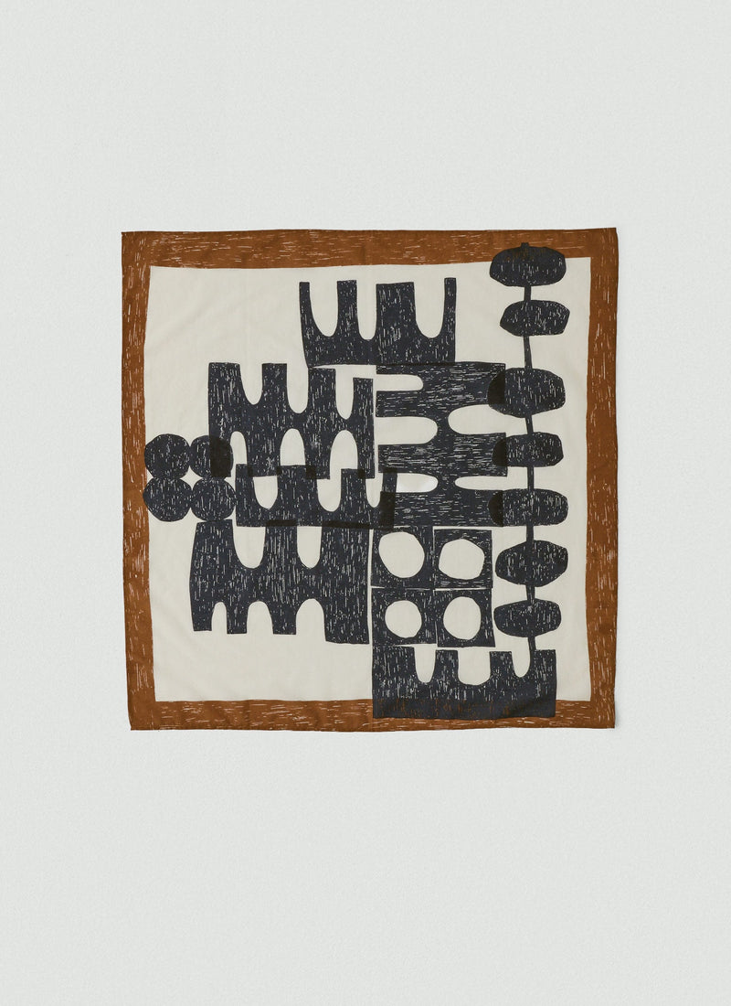 Totem Print Cotton Bandana | Slate