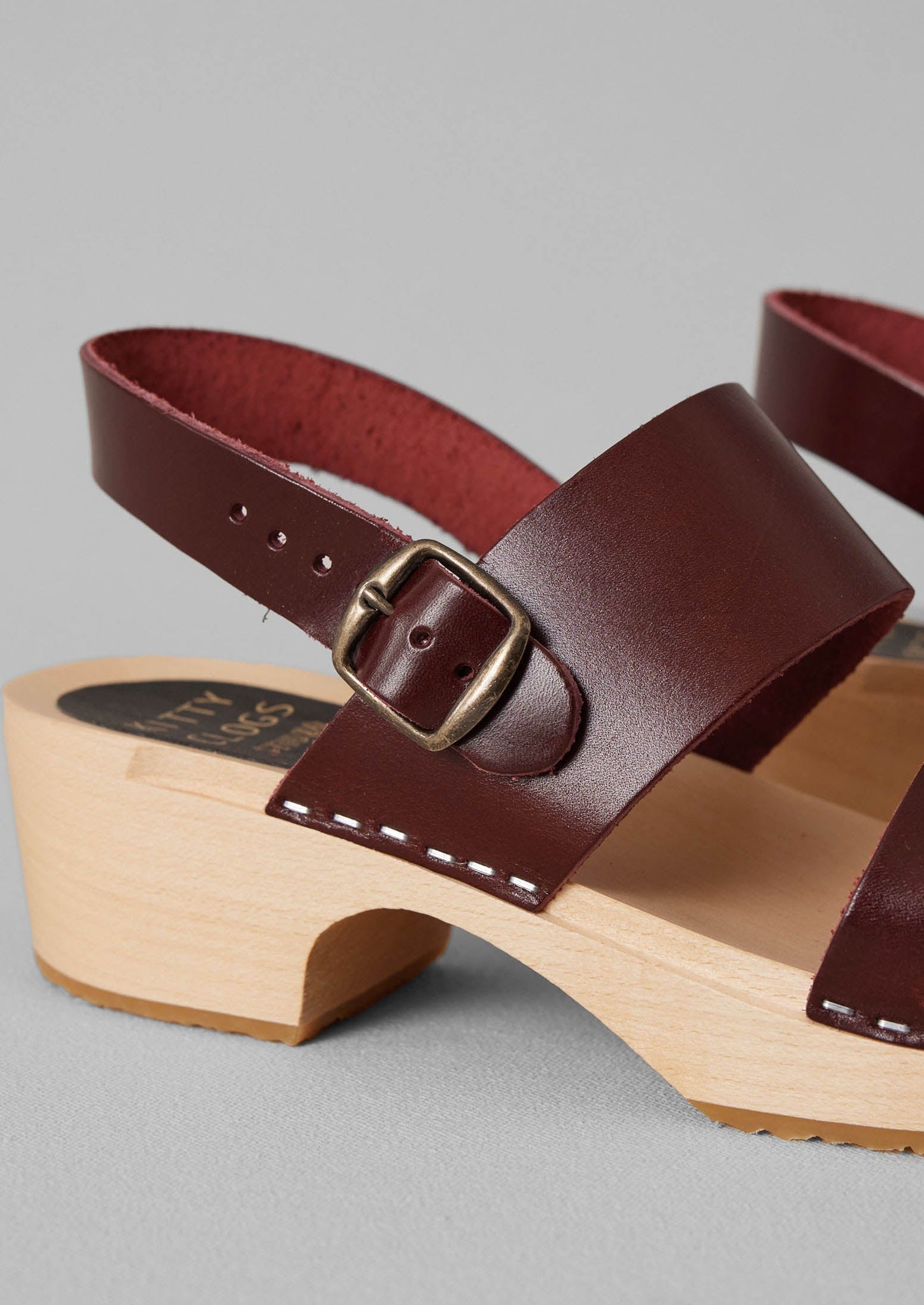 Kit and Clogs Studio Etta Leather Clogs | Chestnut Red