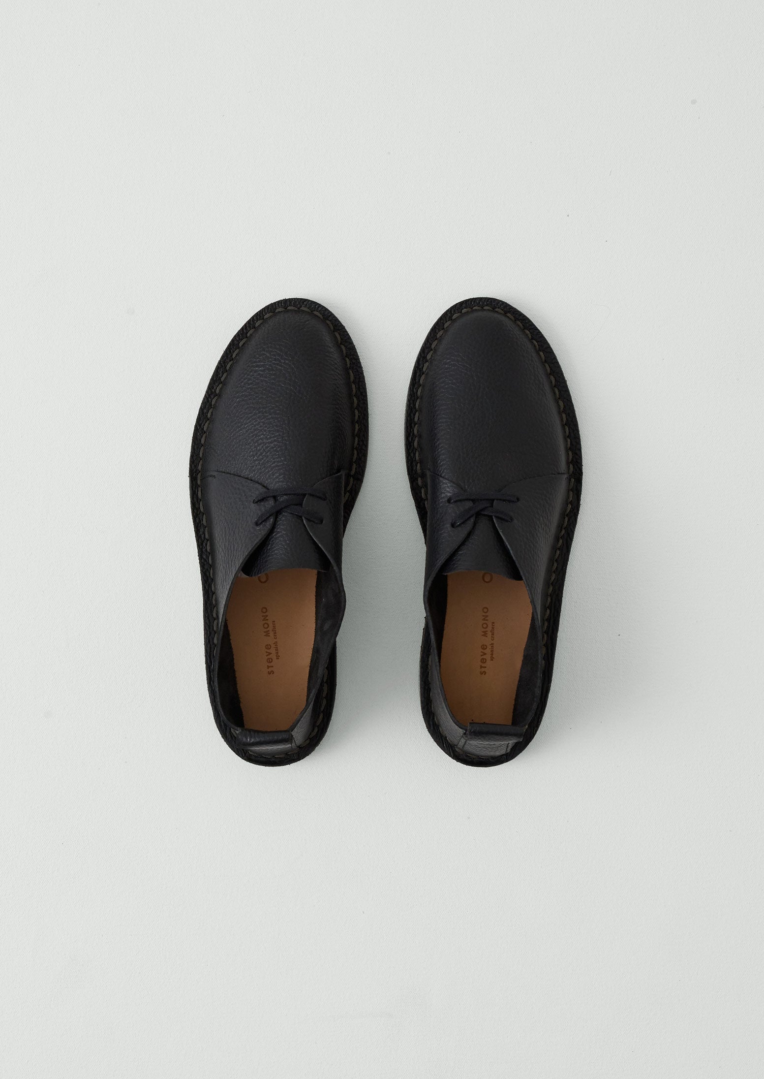 Steve Mono Leather Derby Shoes | Black | TOAST