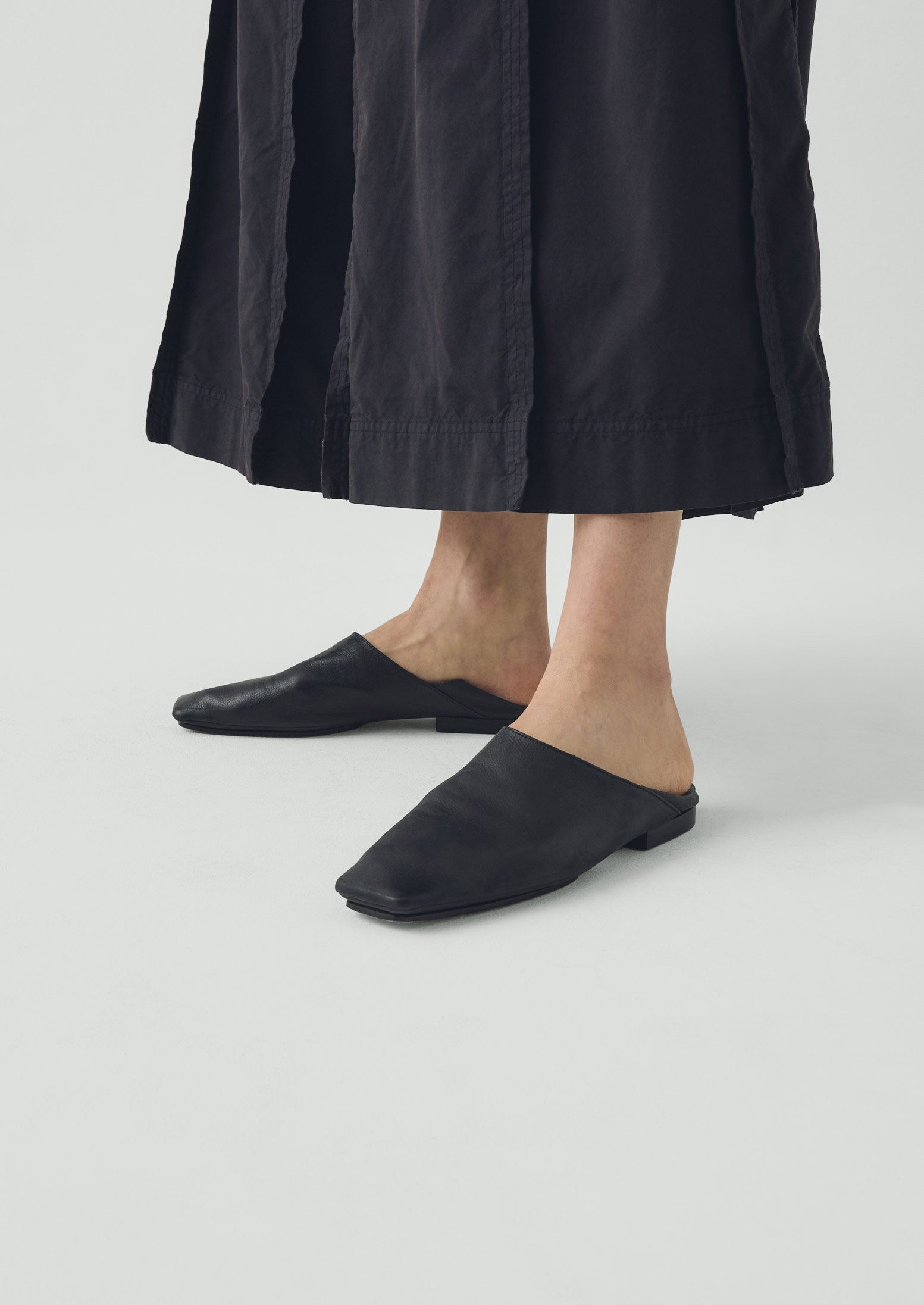 Sturlini Square Toe Leather Shoes | Black | TOAST