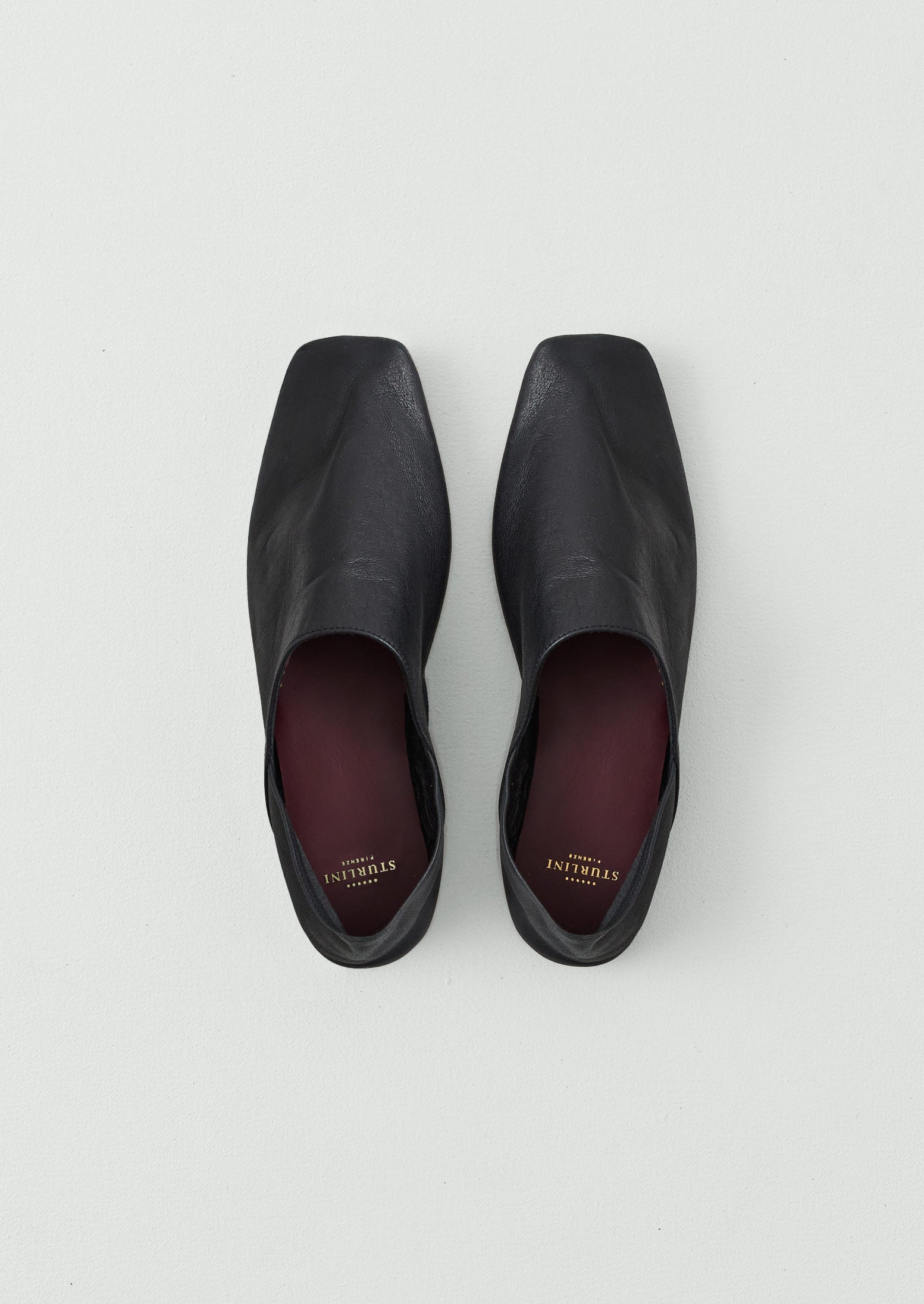 Sturlini Square Toe Leather Shoes | Black | TOAST