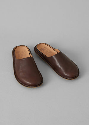 Vibae Roma Leather Mules | Cocoa Brown