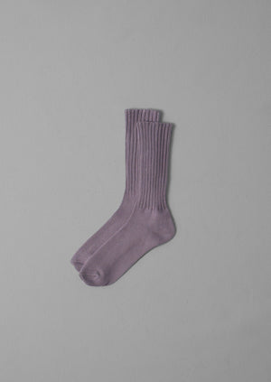 Escuyer Ribbed Socks | Off Purple