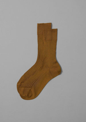 Maria La Rosa Organic Cotton Ribbed Socks | Cumin