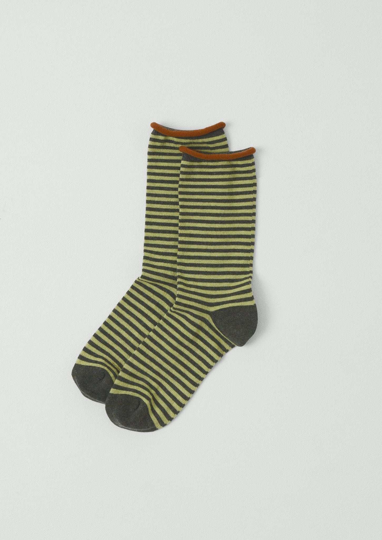 Stripe Cotton Cashmere Socks | Sherbet/Bark